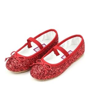 L'Amour Sparkly Red Ballet Flats